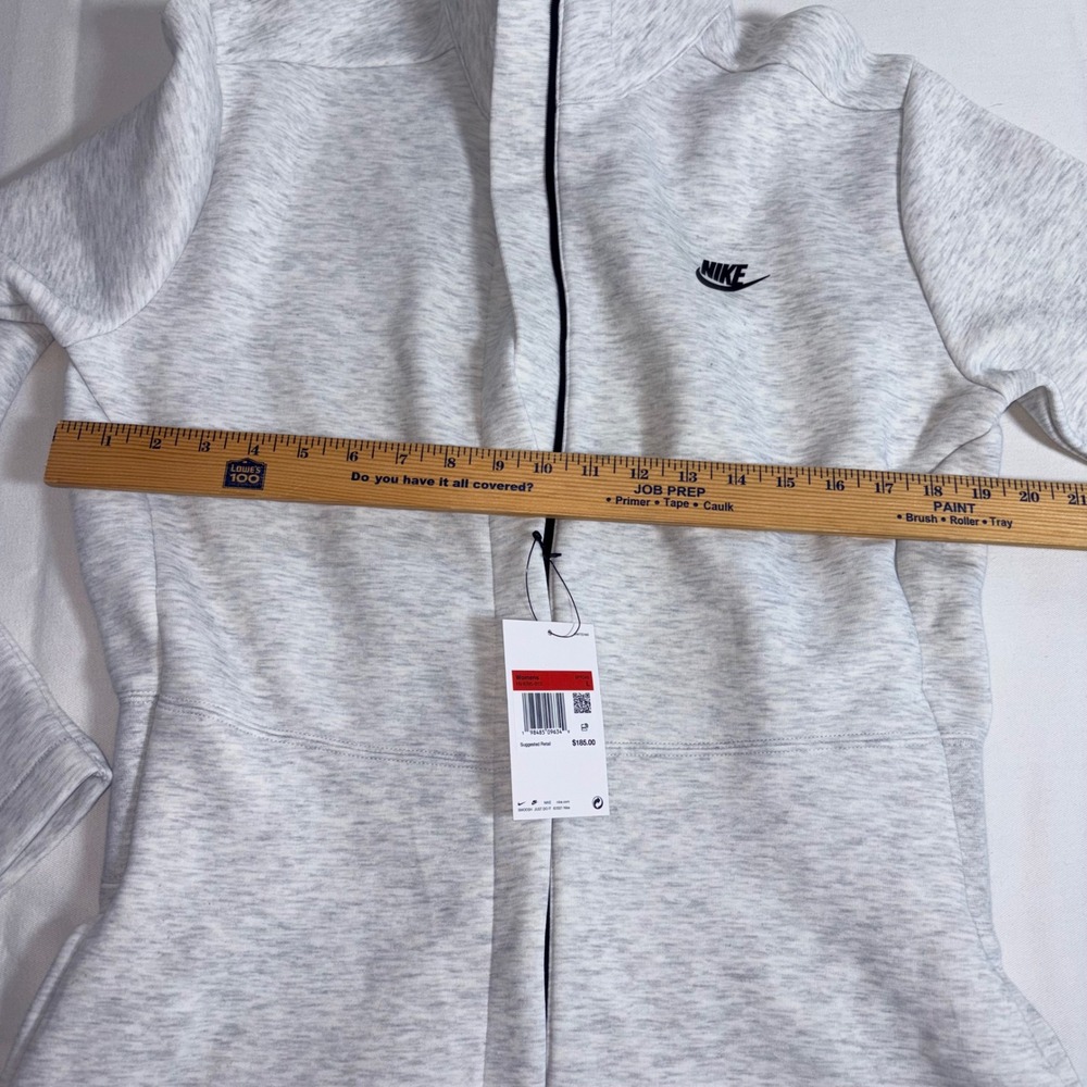 Nike Tech Fleece Jumpsuit large Grey New Full Zip Mock Neck Long Sleeve Sporty - Picture 9 of 11